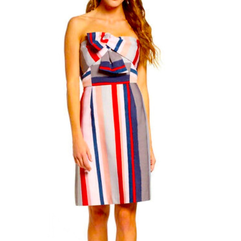 Sam Edelman strapless striped dress with bow